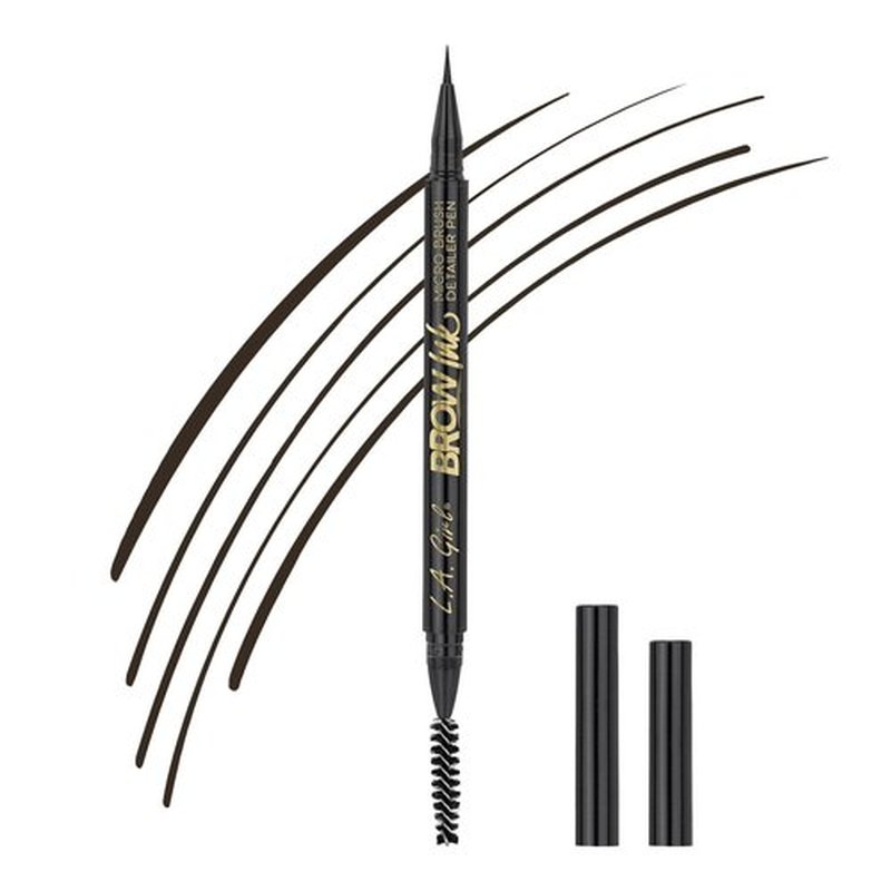L.A. Girl Brow Ink Micro Brush Detailer Pen, Dark Brown GBP346