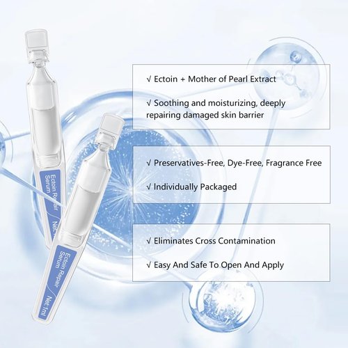 Ectoin Hydrating Repair Facial Serum - Deep Moisture & Anti-Aging Ampoules | 30 Single-Use Packs