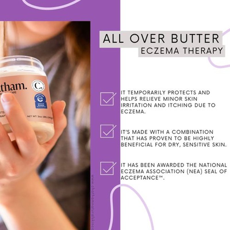 Chatham Natural Skin Care Eczema Relief Cream - Moisturizing All Over Butter for Dry, Itchy Skin | 3oz