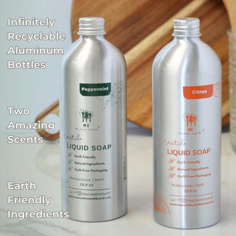 Castile Soap All-in-One Liquid Soap, 15.9 Oz - Natural, Biodegradable & Vegan, Gentle Multi-Purpose Cleaner for Body, Face, Hair & Home, Ideal for Sensitive Skin, Eco-Friendly Formula (Citrus)
