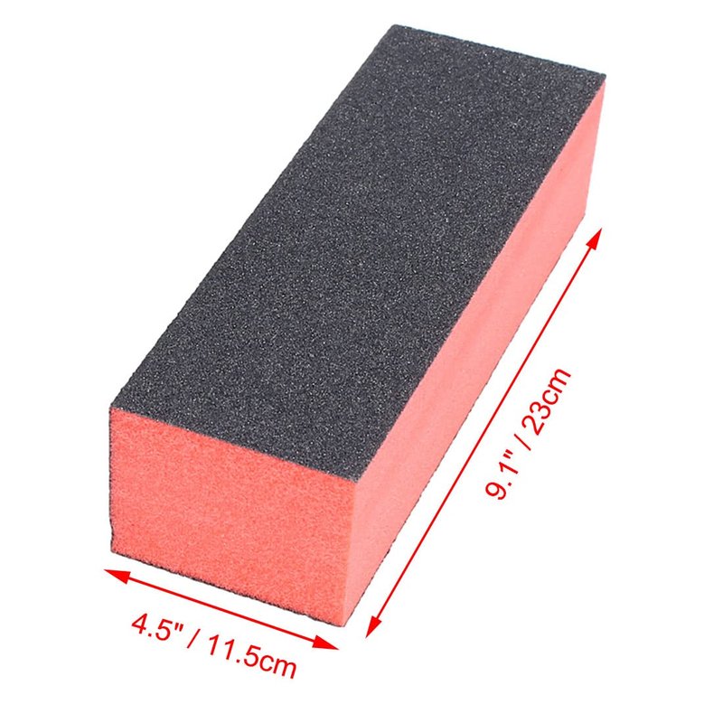 uxcell Sponge Nail File and Buffer Set, 4 Way Nail Buffer Sanding Block Manicure File Polishing Smooth Tool Kits, 10 PCS Nail Buffing Grinding Polisher File for Salon Home Use, Black Red