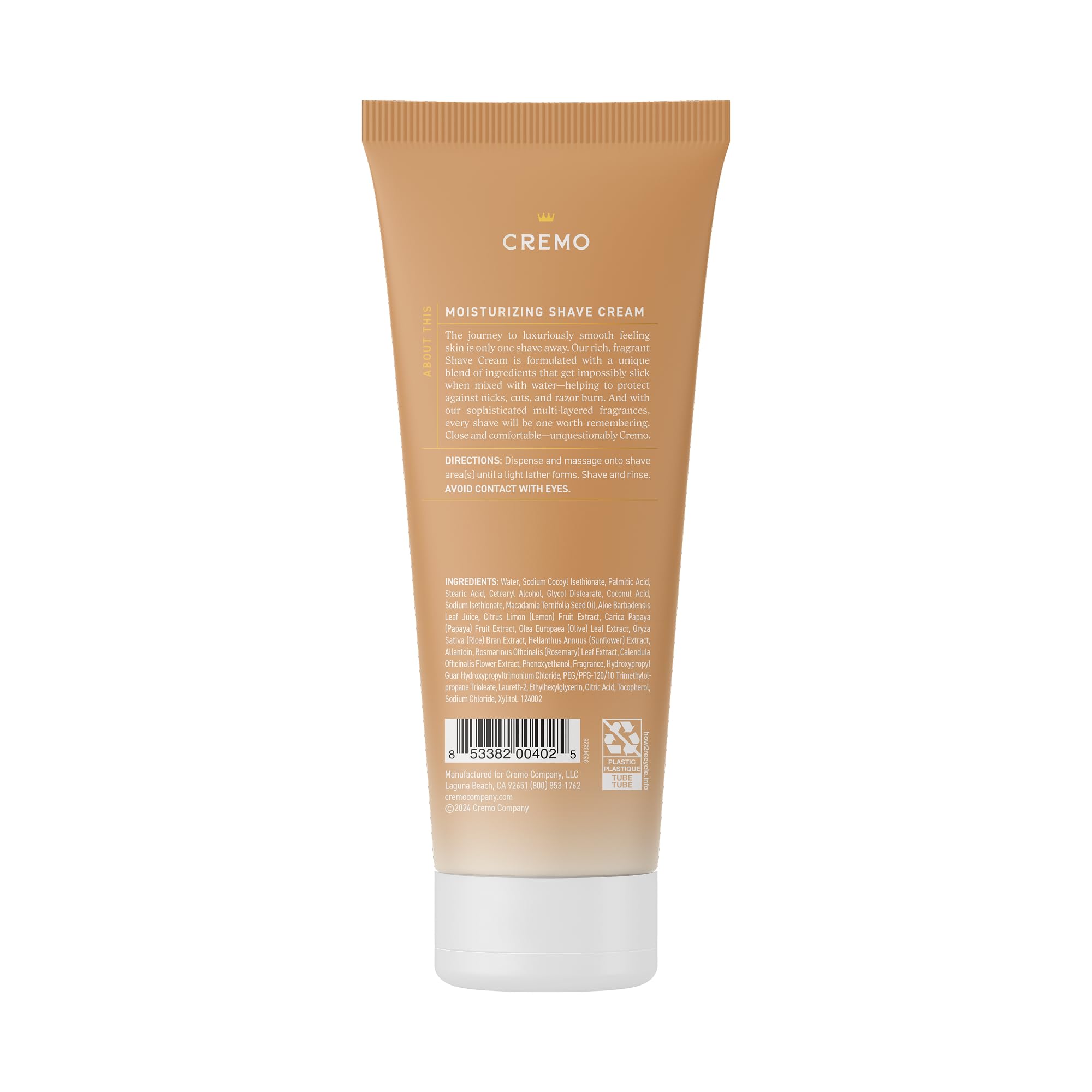 Cremo Women’s Shaving Cream Sensitive Skin, Moisturizing, Ultra-Slick Shave Cream for Women, Fights Nicks, Cuts and Razor Burn, 6 Fl Oz