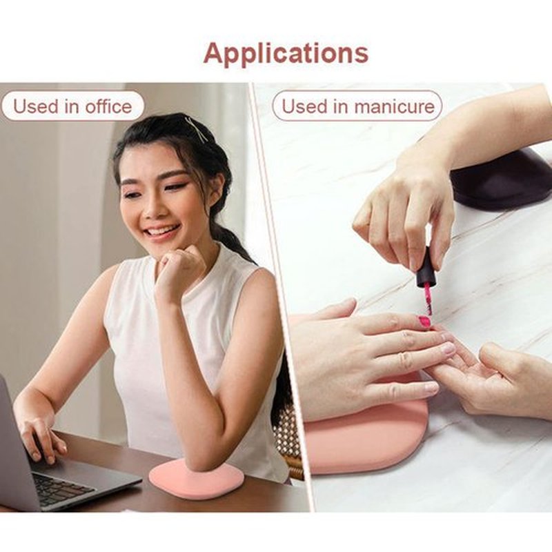 Elbow Rest Pad for Nails,Nail Arm Rest Cushion Elbow Support,Soft Nail Hand Rest Stand with Non-Slip Pad,Manicure Table Pad for Nail Technician Office Home (Black)