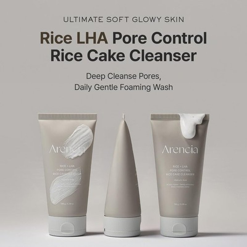 ARENCIA Rice + LHA Pore Control Cleanser - Deep Cleansing & Gentle Exfoliation for All Skin Types, 5.29 oz