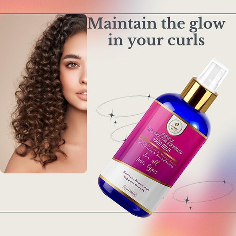 Advanced Daily Protective & Detangling Hair Milk | Nourishing Organic Leave-In Conditioning Repair and Renew Dry and damaged hair. Reduce Breakage and Support Hair Growth. 8 fl oz