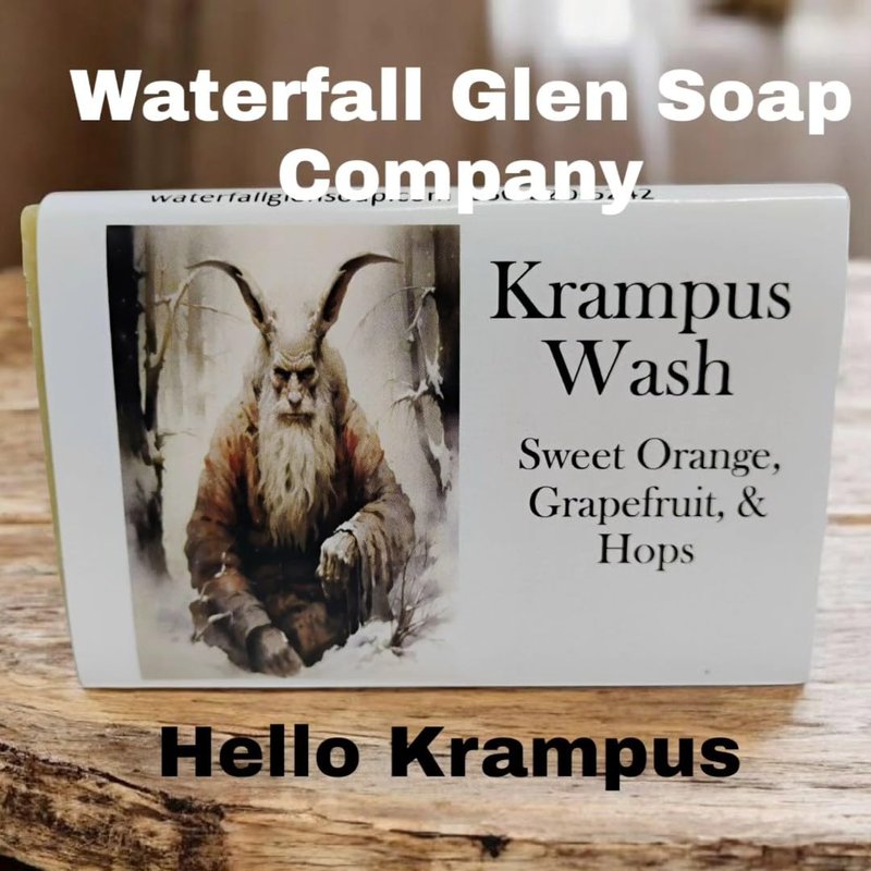 WFG WATERFALL GLEN SOAP COMPANY, LLC, Krampus Wash vegan beer soap enriched with kokum butter moisturizer