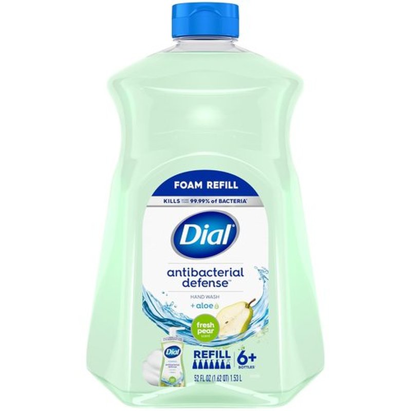 Dial Antibacterial Foaming Hand Soap - Fresh Pear Scent | 52 Fl Oz Refill for Ultimate Cleanliness