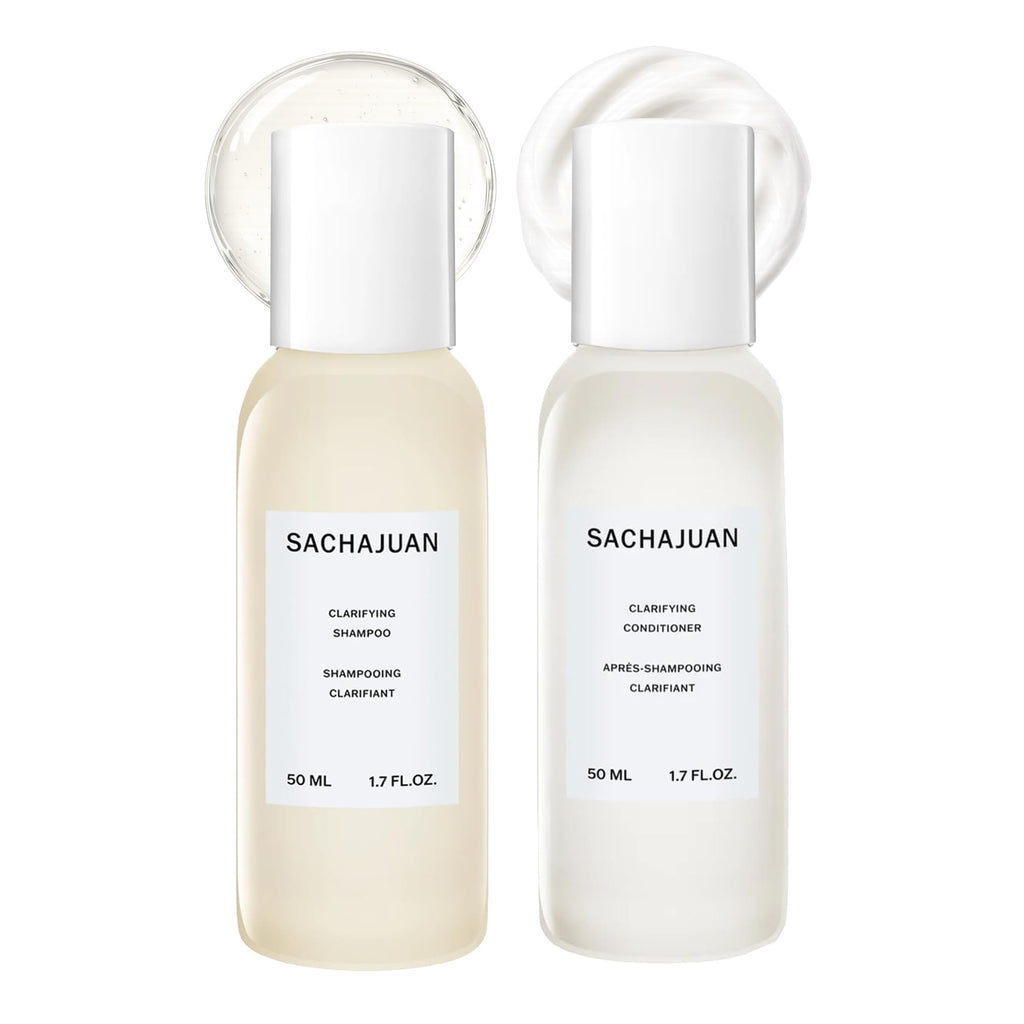SACHAJUAN Clarifying Travel Duo | Deep Cleanse & Lightweight Hydration | Removes Buildup & Oil | Vegan & Sulfate-Free | TSA-Friendly | Set of 2