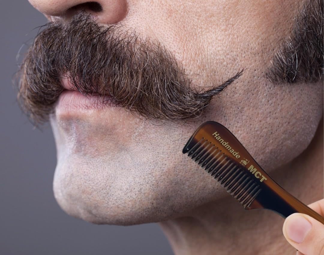 GENTS Mustache and Beard Styling Comb, pocket sized (Tortoise, Black, Grey, 3 Pack)