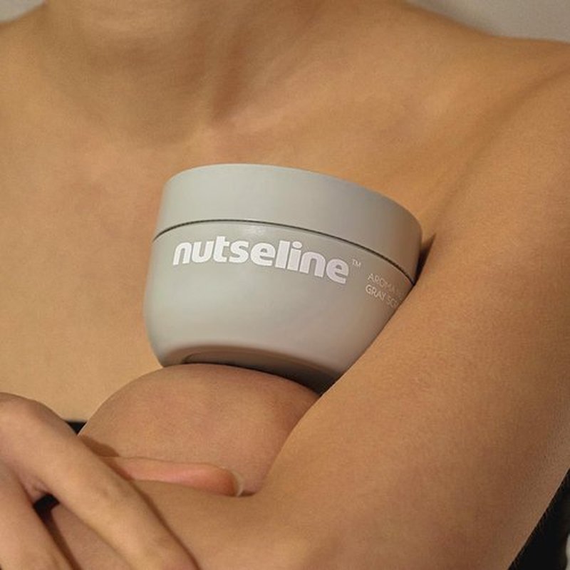 Nutseline Aroma Nut Gray Scrub 200ml Korean Skin Care – Exfoliating & Moisturizing Body Scrub, Removes Dead Skin Cells, Smooths & Nourishes, Aromatherapy Blend, Contains 17 amino acids