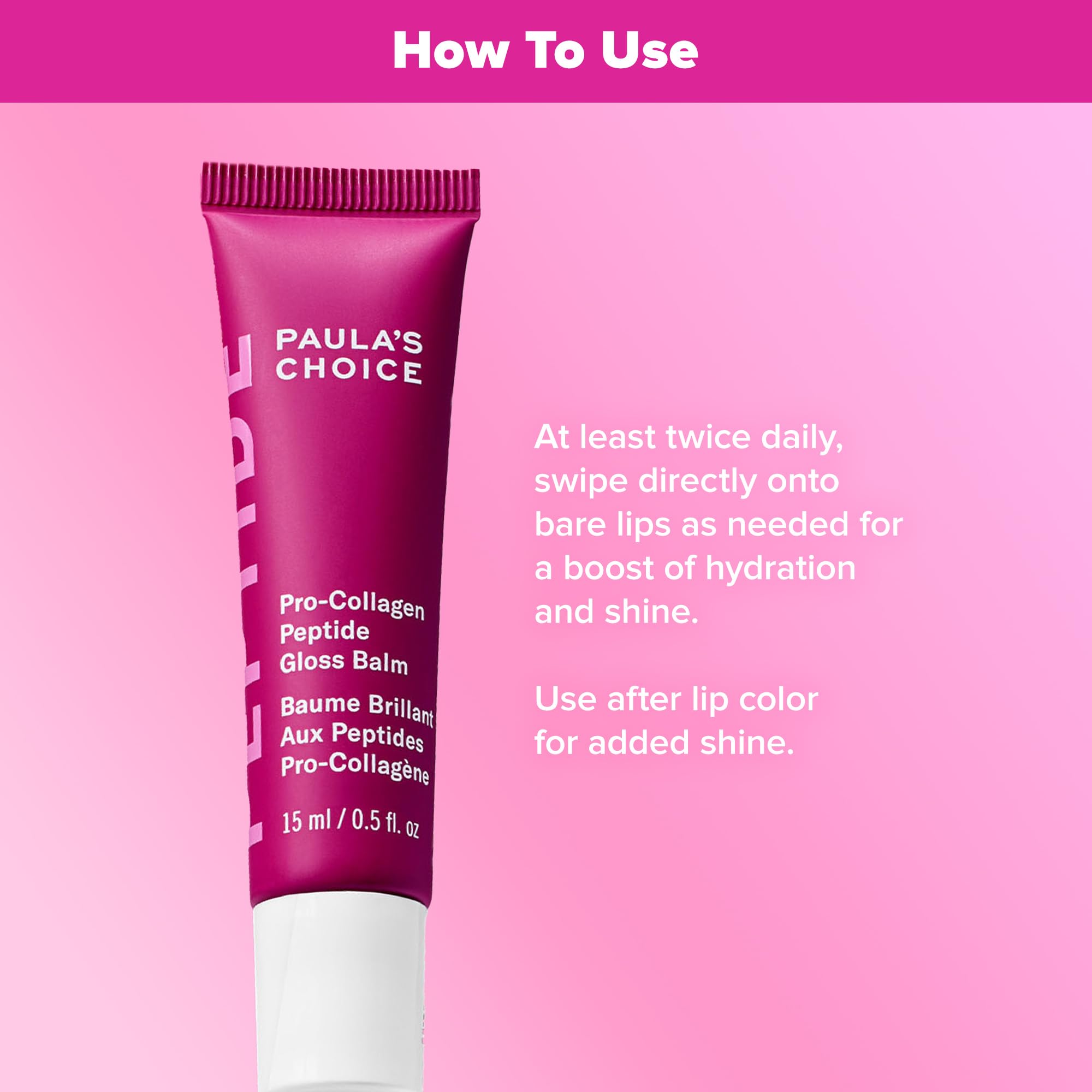 Paula’s Choice Pro-Collagen Peptide Gloss Lip Balm, Hydrates & Smooths Lips, Sheer & Glossy Finish for Fuller Lips, Deep Plum Sheer Tint, Non-Sticky, Cruelty-Free, 0.5 oz
