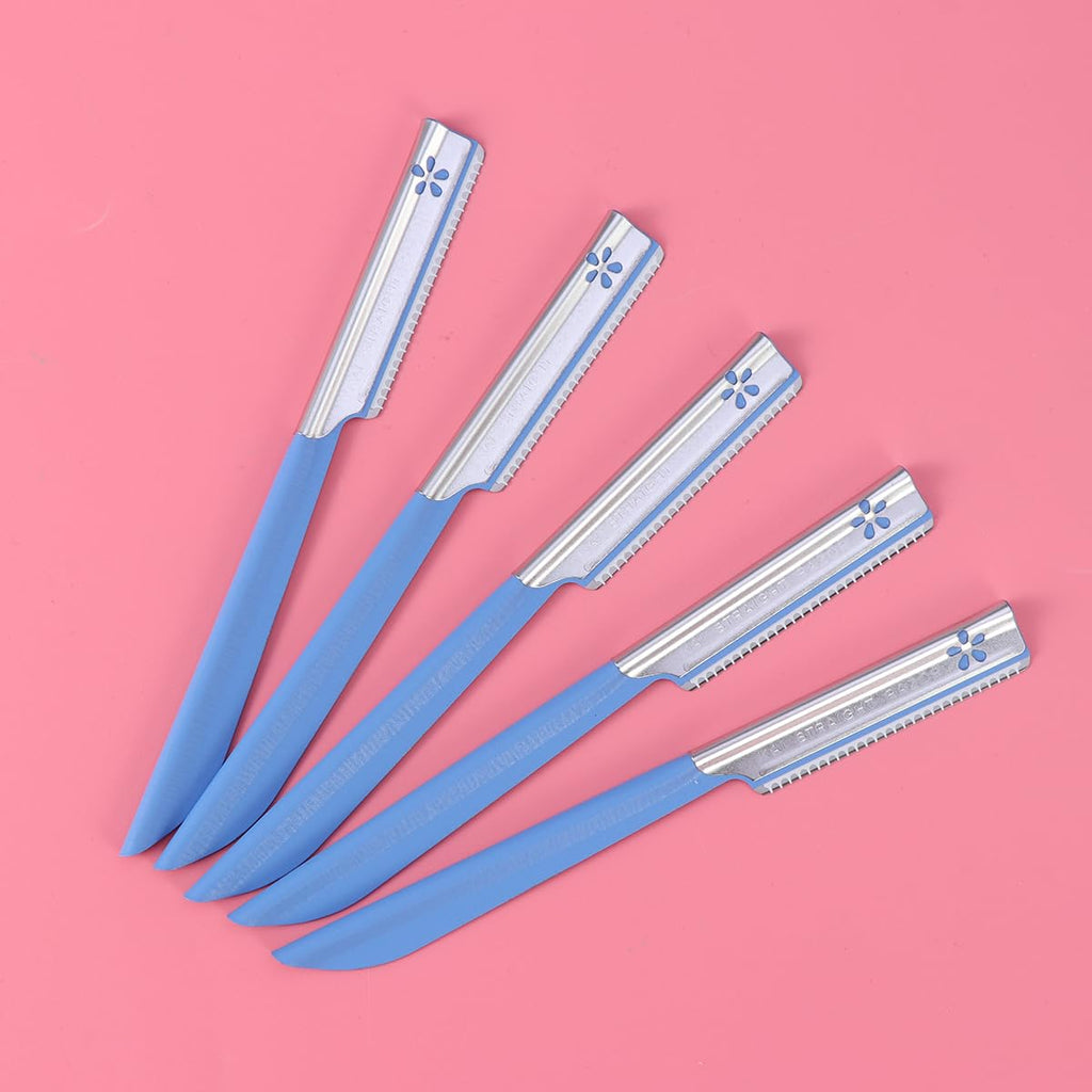 Tinksky 5pcs Eyebrow Shaper Razor Trimmer Shaver Hair Remover Set (Blue)
