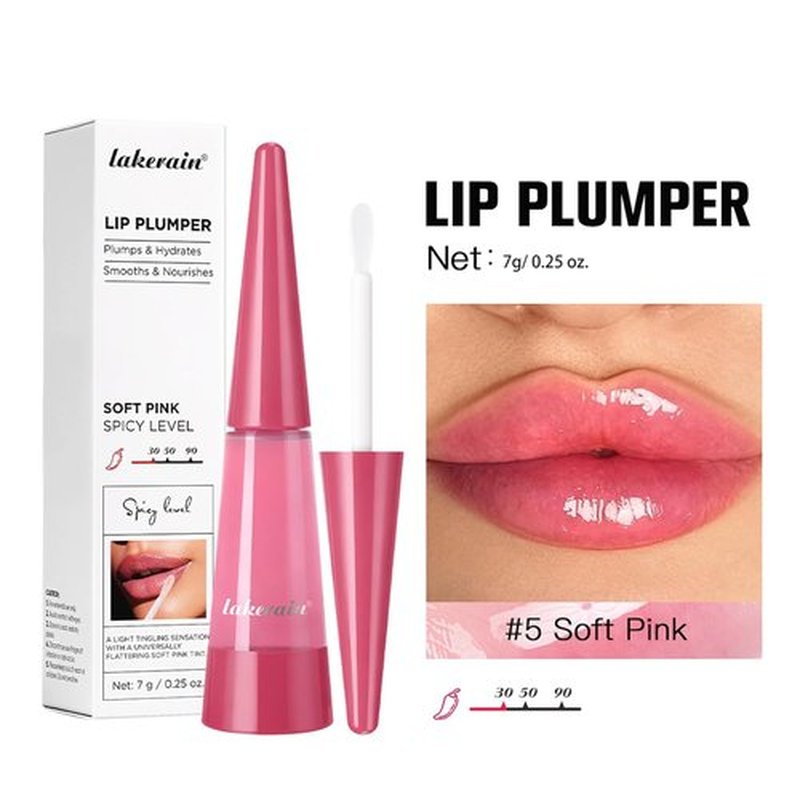 Baisen Diary Plumping Lip Oil - Ultra-Hydrating Glossy Finish for Smooth, Juicy Lips | #5 Soft Pink