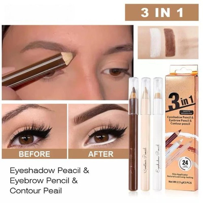 Regine Switzerland Eyebrow Lift Highlighting & Contour Pencil Set - Define & Fill Brows, 3 Pencils