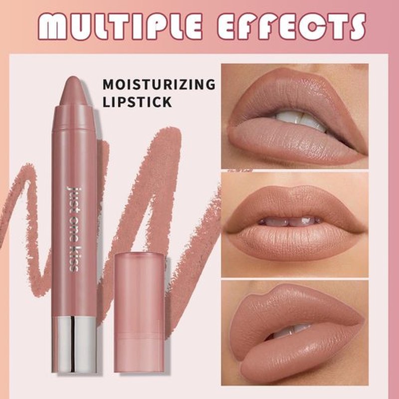 Nuetral Nude Hydrating Cream Lipstick - Moisturizing Retractable Lip Crayon for Ombre Shades