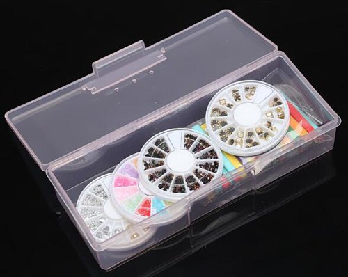 Nicedmm 2 Pcs Empty Multifunctional Rectangular Storage Box - Nail Jewelry Storage Box Polished Manicure Toolbox
