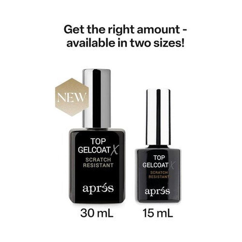APRÉS Top Gelcoat X - Scratch Resistant Gel Nail Polish - 15ml Glossy Soak Off Top Coat