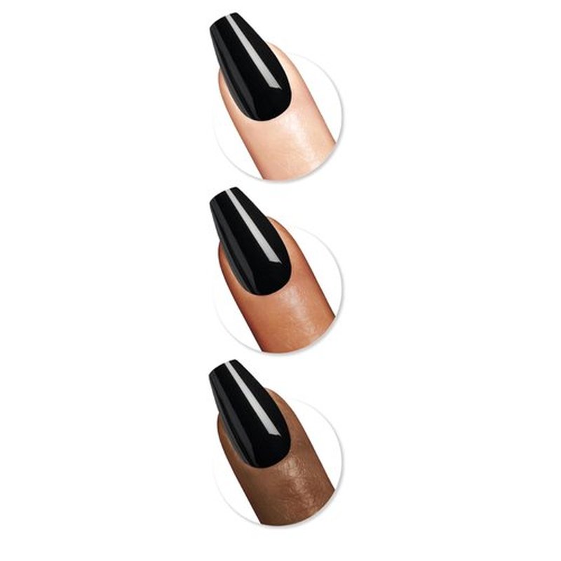Sally Hansen Perfect Press-On Nails - Coffin Shape, Easy Application | 30 Nails, Glue & Adhesive Tabs | Onyx-Pected