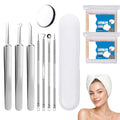 Professional Beauty Salon Tweezers, Beauty Salon Tweezers for Blackheads, High Hard Stainless Steel Blackhead Remover Tweezer for Whiteheads, Blackheads, Acne and Ingrown Hair (Set c)
