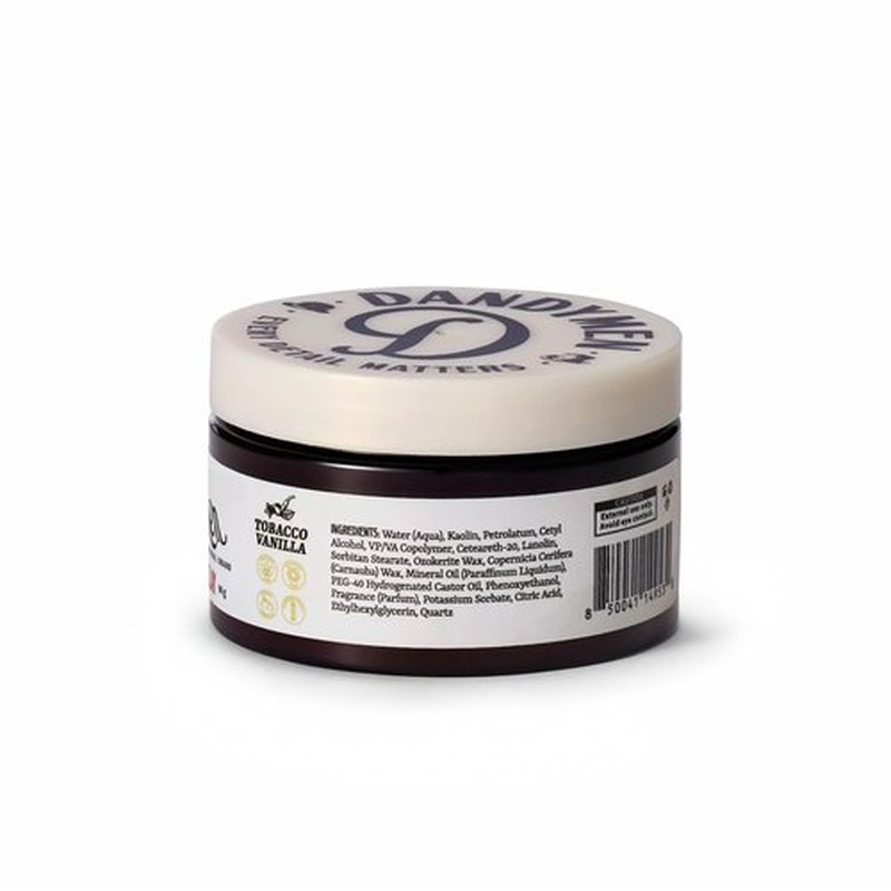 DandyMen Grooming Clay – Strong Hold, Natural Matte Finish, and Flexible Styling with Kaolin Clay & Beeswax – Tobacco Vanilla Scent – 3.4 oz (1-pack)