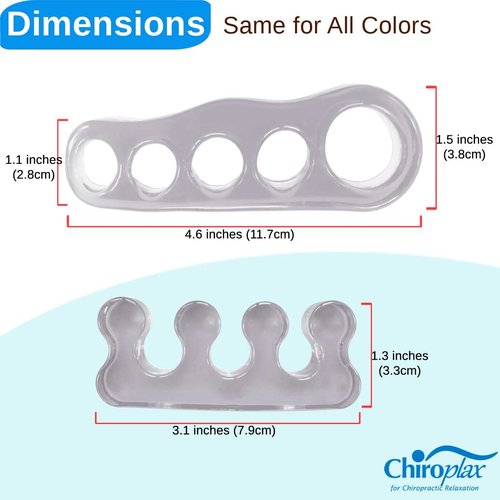 Chiroplax Toe Separators Stretchers Silicone Gel Spreader Spacer for Bunion Bunionette Relief Hammer Overlapping Toe Straightener Corrector (2 Pairs w/Pouch - Lavender)