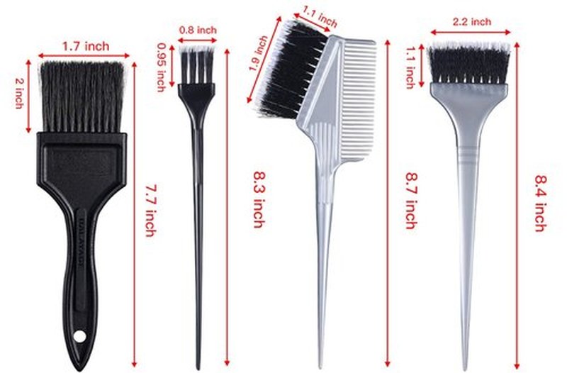 PERFEHAIR Hair Dye Brush Set -4 Pack, Hair Color Applicator Balayage Highlight Tint Brushes Comb Kit-Different Size