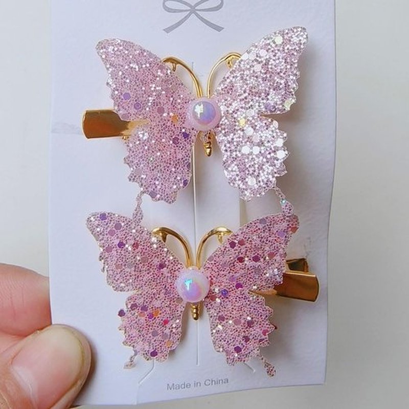 10-Pc Glitter Butterfly Hair Clips – Sparkly Hair Accessories for Women Girls, Trendy Fashion Hairpins for Spring Party, Everyday Looks Gift (A)