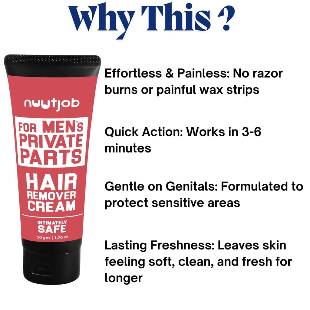 Men’s Hair Removal Cream Pack of 2 – Painless Intimate Hair Removal Cream for Men – Body Hair Remover for Sensitive Skin with Aloe Vera Jojoba Oil Honey