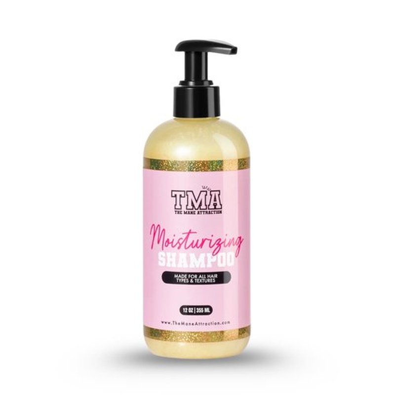 The Mane Attraction Moisturizing Shampoo for Curly, Coily & Natural Hair, Hydrating Sulfate-Free Cleanser for Dry or Damaged Hair, Silicone-Free, Lemongrass Scent, 12 oz