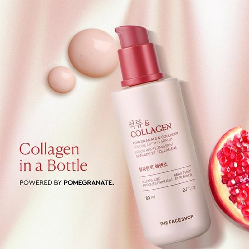 The Face Shop Pomegranate & Collagen Serum - Firm & Hydrate Skin - Reduces Fine Lines - Korean Skincare