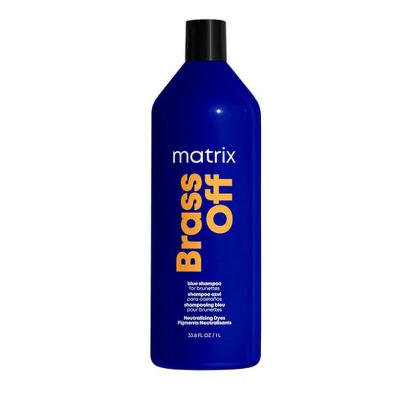 Matrix Brass Off Toning Blue Shampoo - Neutralizes Brassy Tones for Color-Treated Hair | 10.1 Fl Oz