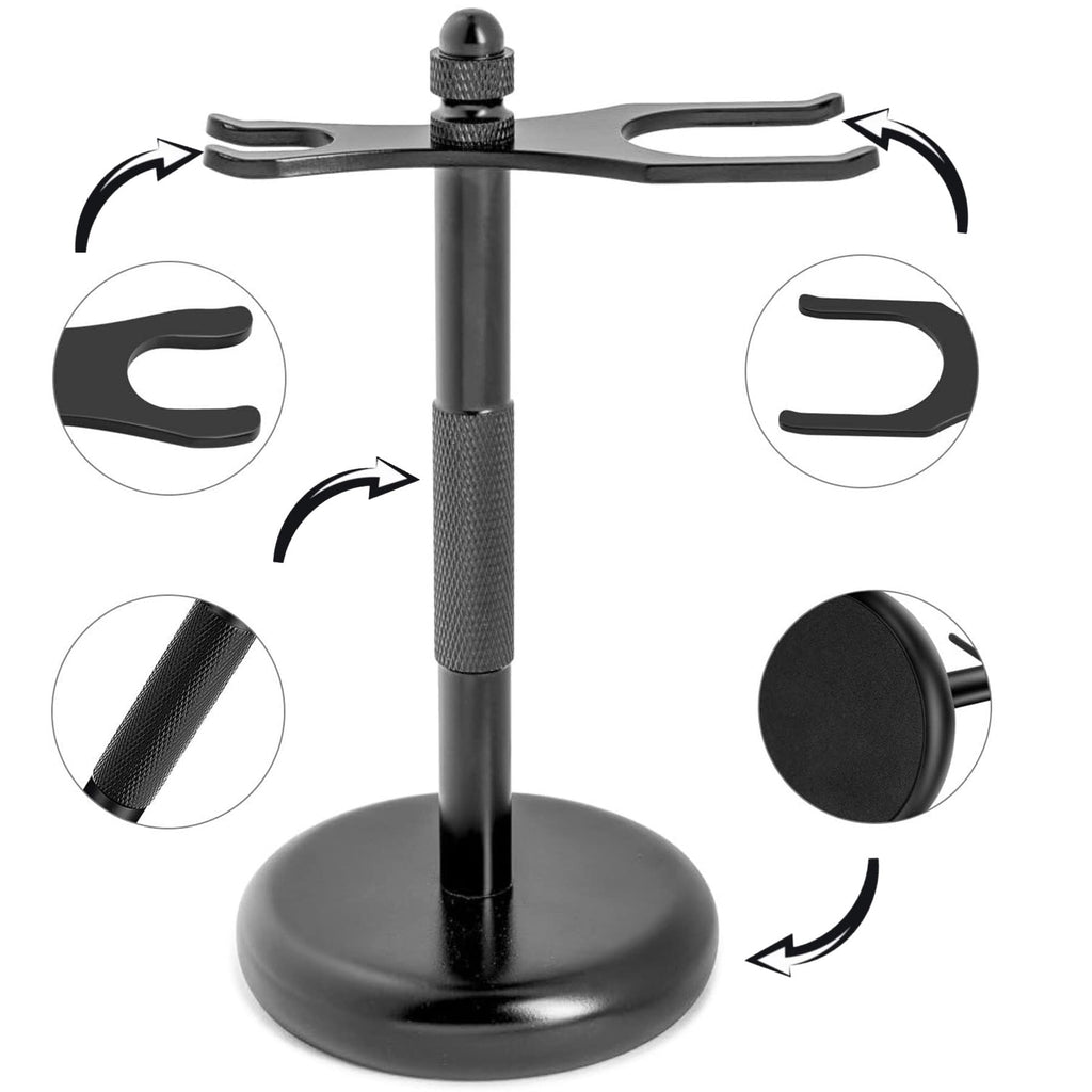 Grandslam Shaving Razor for Men - Shaving Kit for Men Includes a 5-Blade Razor, Badger Shaving Brush with Alloy Heavy Base, Stainless Steel Shaving Mug and Heavy Base Shaving Stand Holder