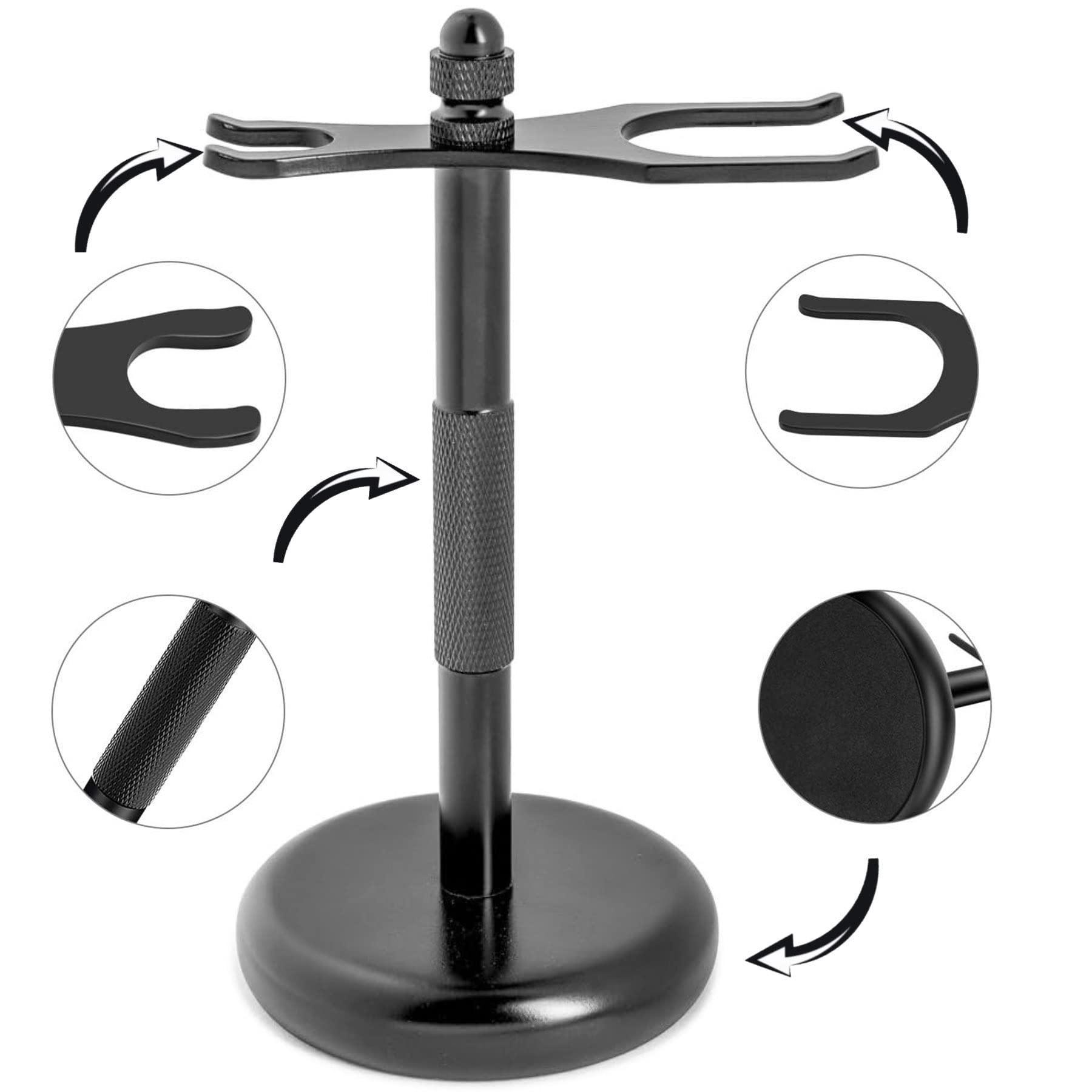 Grandslam Shaving Razor for Men - Shaving Kit for Men Includes a 5-Blade Razor, Badger Shaving Brush with Alloy Heavy Base, Stainless Steel Shaving Mug and Heavy Base Shaving Stand Holder