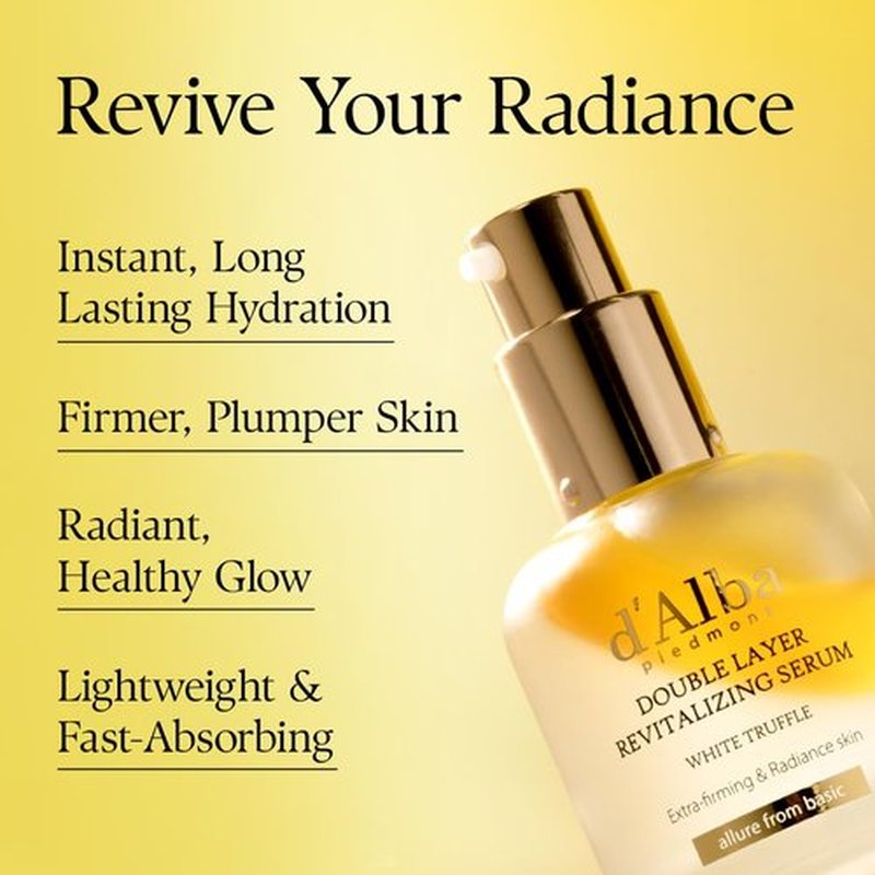 d'alba Piedmont Italian White Truffle Serum - Double Layer Hydration & Firming | 1.01 fl. oz, Hyaluronic Acid & Centella Asiatica