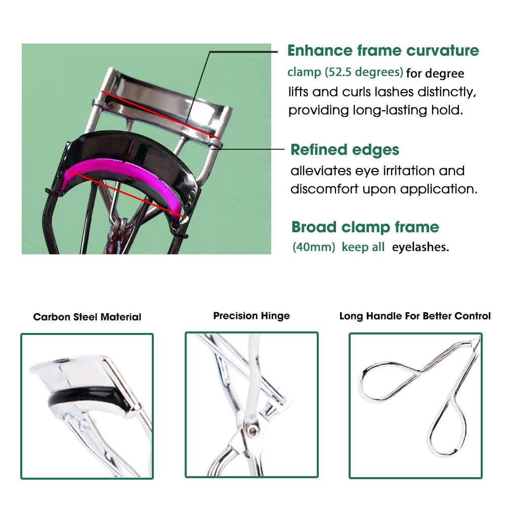 Hotosu Stainless Steel Eyelash Curlers, Lash Curler for Long-Lasting Lift