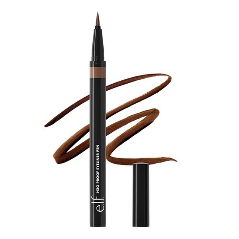 e.l.f. H2O Proof Eyeliner Pen - Waterproof, Long-Lasting, High-Pigmented Felt Tip Liner | Deep Brown, Vegan & Cruelty-Free