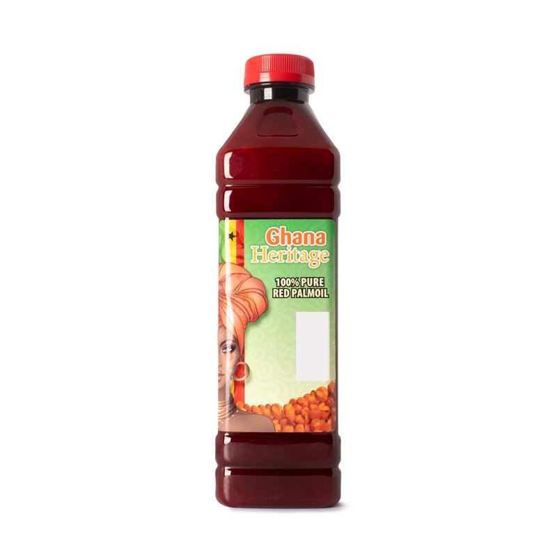 Ghana Heritage 100% Red Palm Oil 16.9 Fl Oz – Pure Red Palm Oil for Cooking – Natural African Palm Fruit Oil, Authentic Pure Red Oil for Stews, Sauces, and More, 500 ml Bottle