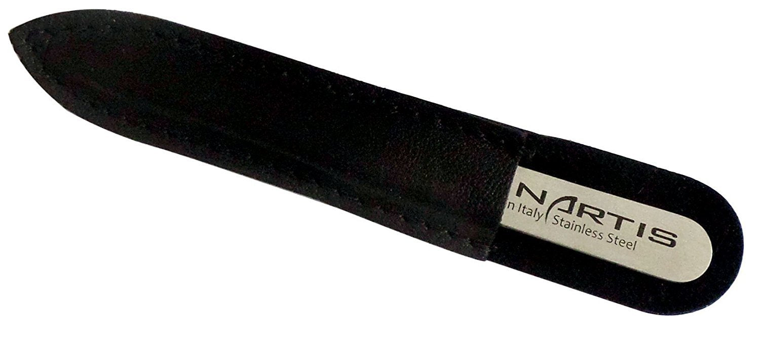 Hair Tweezers Stainless Steel with Leather Case - Tenartis Made in Italy (Straight)