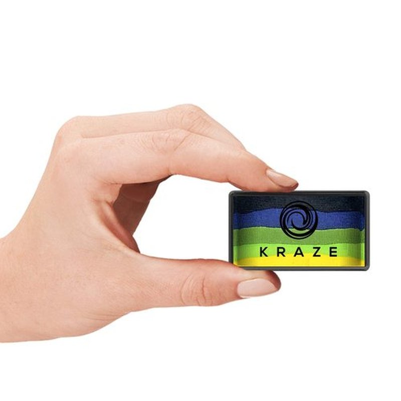 Kraze FX Dome Stroke - Dragon Dance (25 gm), Professional 1-Stroke Split Cake, Hypoallergenic, Non-Toxic, Water Activated Face & Body Painting Makeup Supplies for Adults