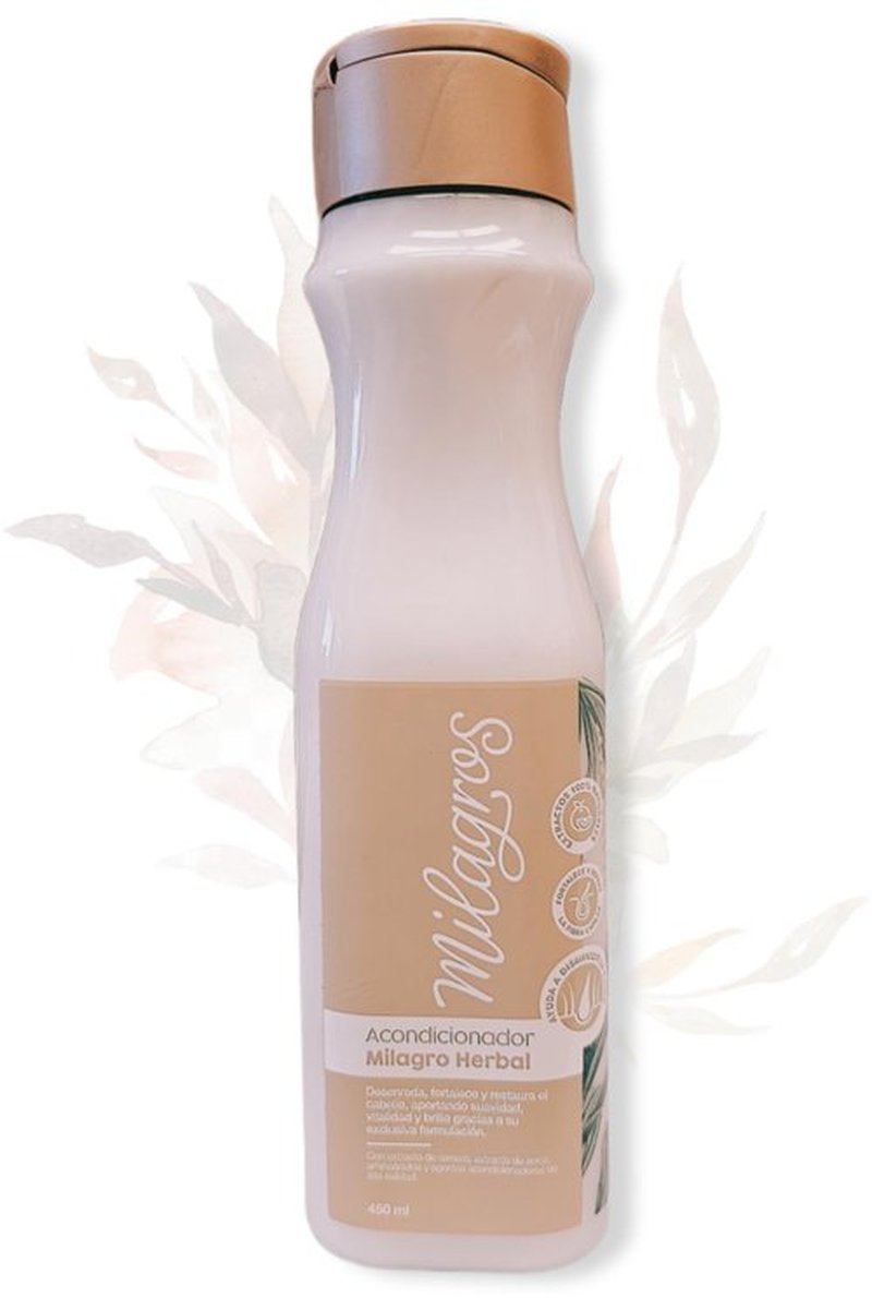 Milagros Acondicionador Herbal | Disminuye la Caida Del Cabello y Aporta Suavidad y Brillo, Beige