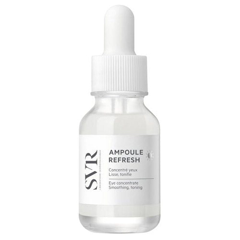 SVR Refresh Concentrate Eye Serum with Hyaluronic Acid, Peptides, and Caffeine. Decongest, Awaken, Tone, and Smooth Puffy Eyes. Targets Dark Circles and Under-eye Bags, 0.5 fl. oz.