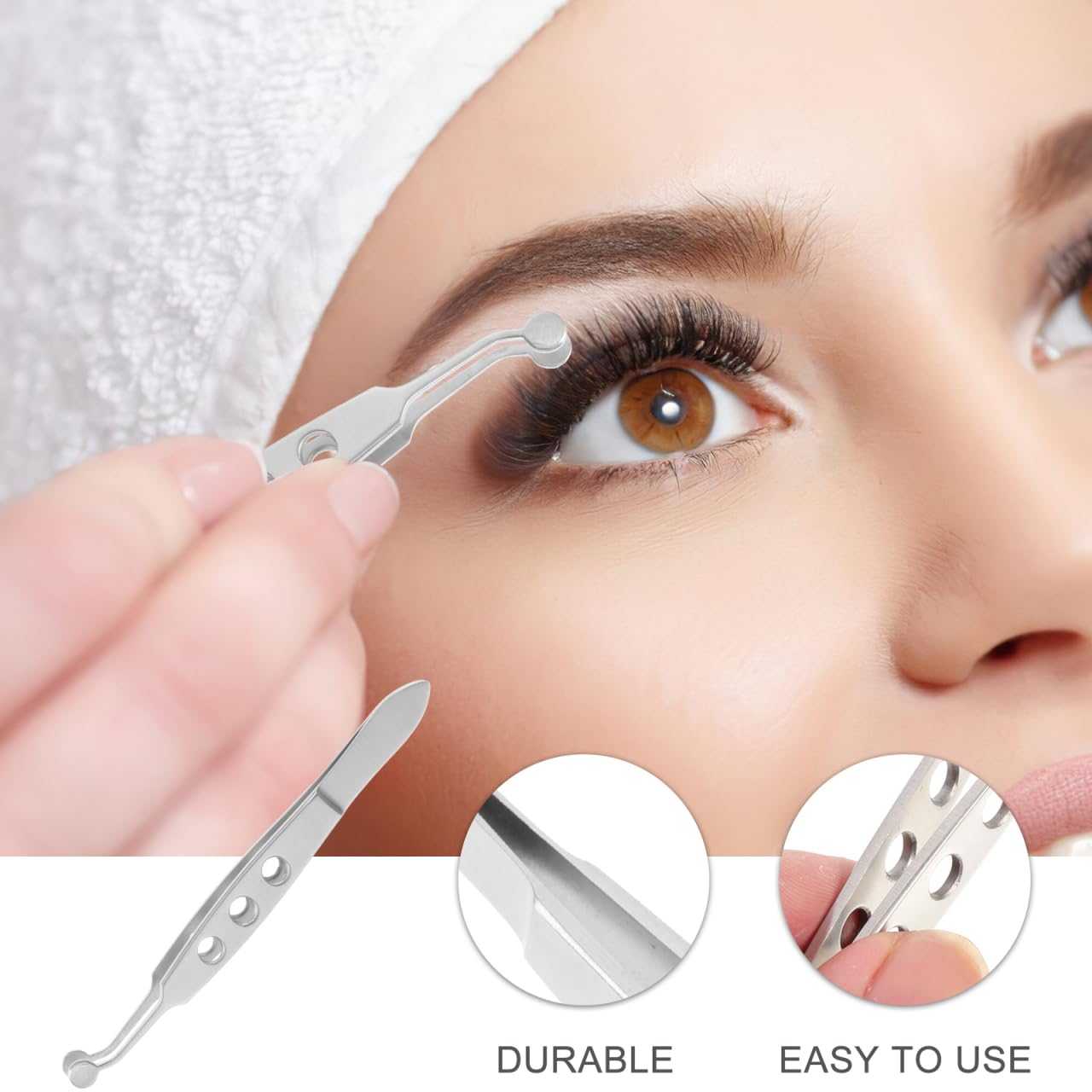 NOLITOY Meibomian Gland Expressor Eyelid Massage Tweezers: Stainless Steel Eyelid Forceps for Eye Care & Dry Eye Treatment – Facial Massage Tool for Women 4.13 Inches