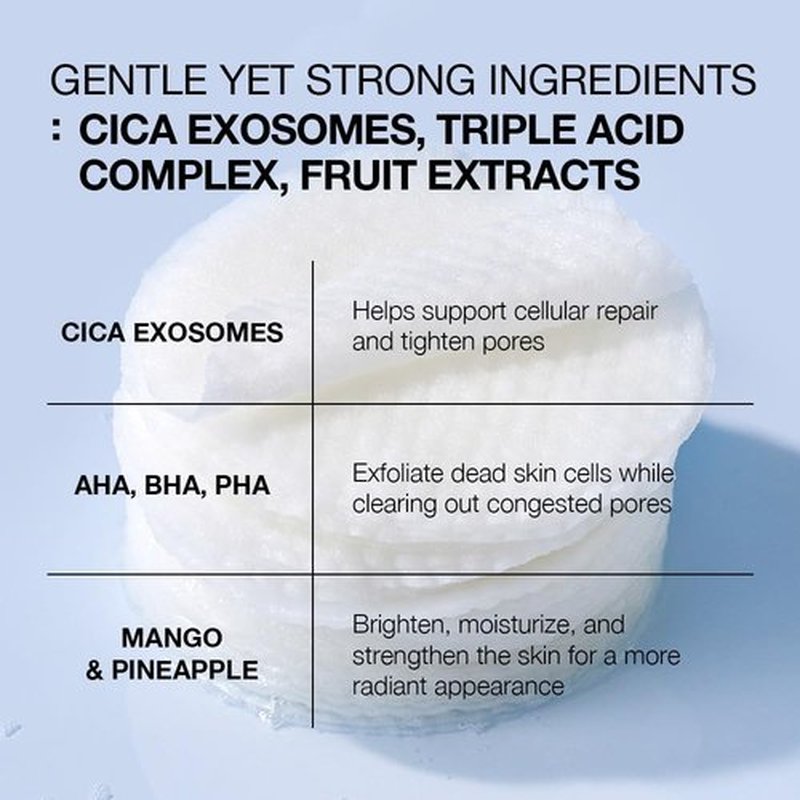 35% Smaller Pores & 32% Reduced Pore Area | Brightening Exfoliating Pads | Soothes, Hydrates & Brightens with CICA Exosomes, AHA/BHA/PHA & Fruit Enzymes | Korean Skincare | 70 Pads