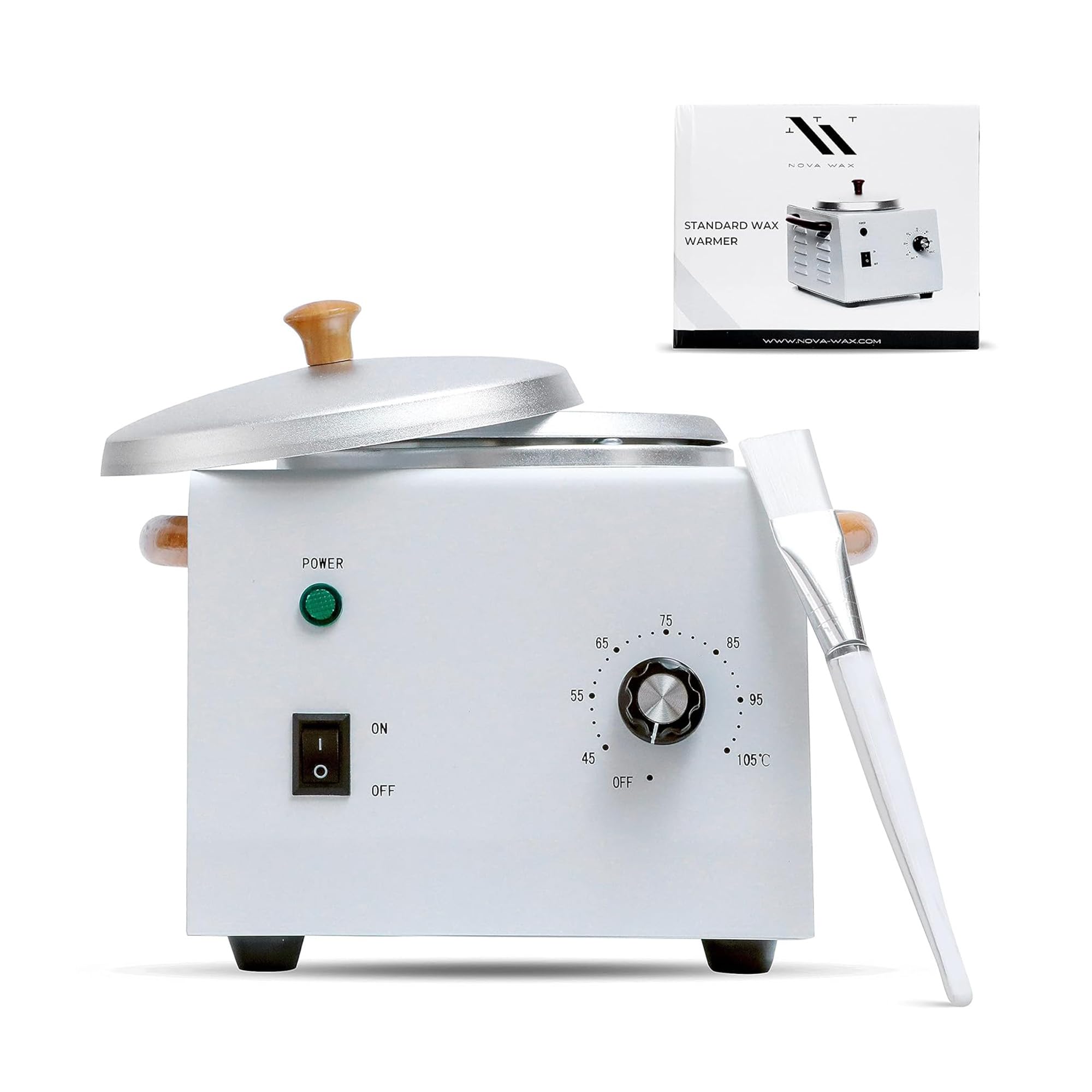 Nova Wax Pot Warmer Professional for hair removal, 1lb Hard Wax Capacity (120volt US plug) - Esthetician Supplies for Salon
