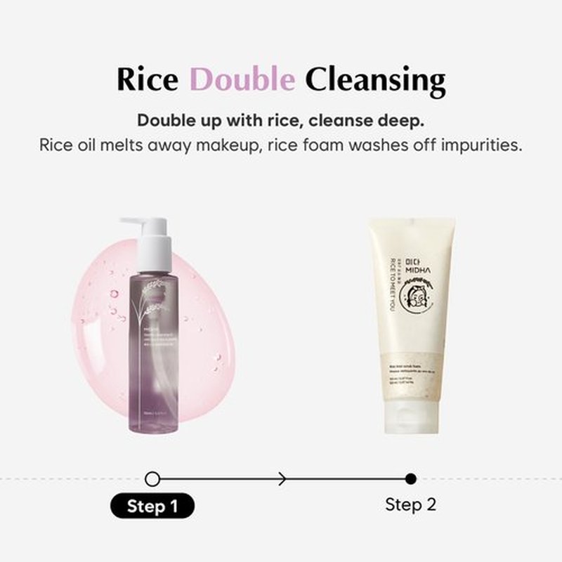 MIDHA Gentle Cleansing Oil with black rice & peptides,5.07fl.oz/150ml,Deep cleansing, Skin barrier support, Nourishing cleansing oil, Gentle Daily Cleanser, Moisture-locking cleanser