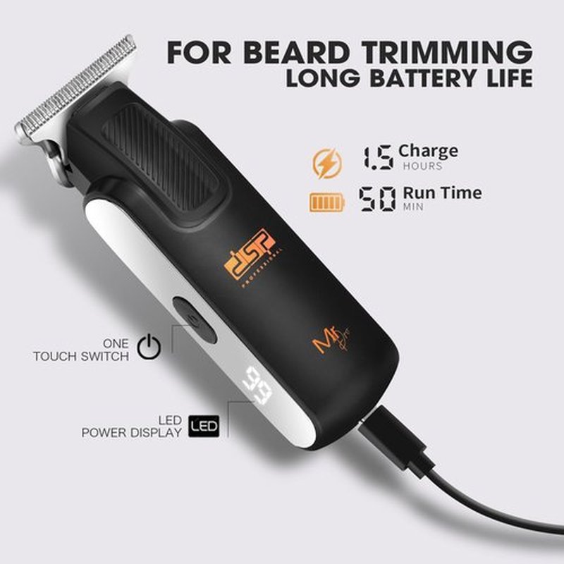 DSP Peanut Cordless Hair Trimmer for Men, High-Speed 7600RPM Clipper, Bald Head & Face Shaver with LED Display, Quick Charge 1.5Hrs & 50Min Runtime