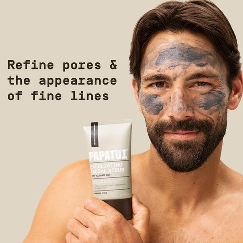 PAPATUI by Dwayne Johnson Exfoliating Facial Scrub for Men - Unscented, Smooths Wrinkles & Fine Lines | 4oz