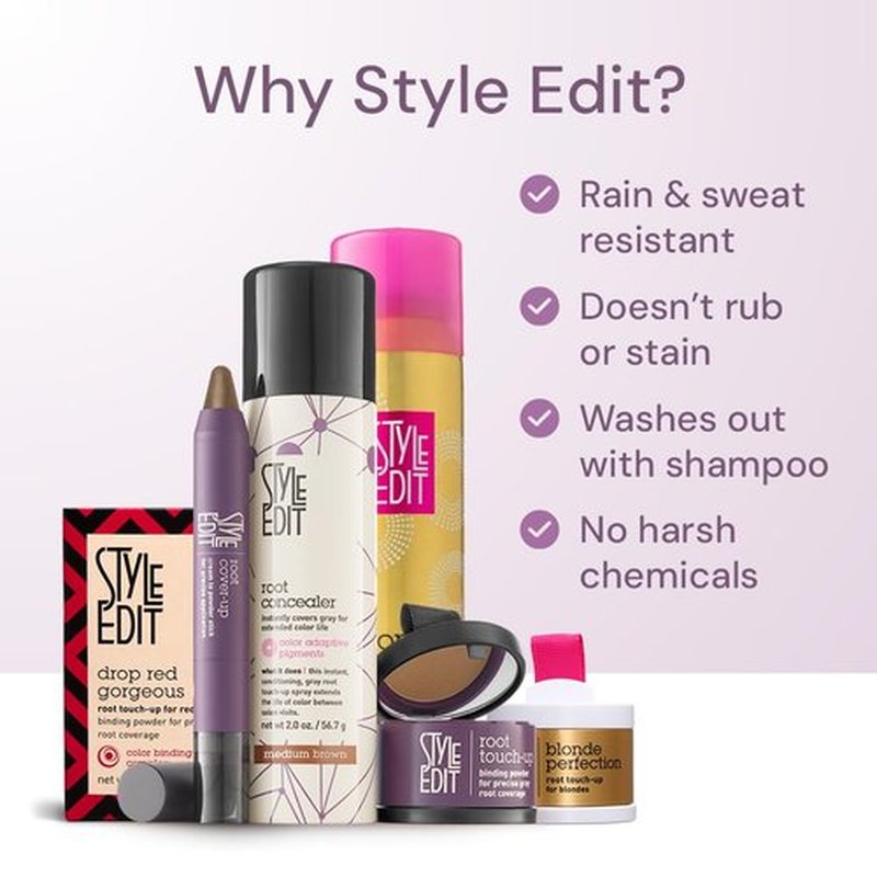 Style Edit Root Touch Up Stick | Temporary Hair Color for Gray Roots and Thinning Hair | Salon-Quality, Transfer-Resistant Hair Concealer | Dark Brown, 0.11 oz