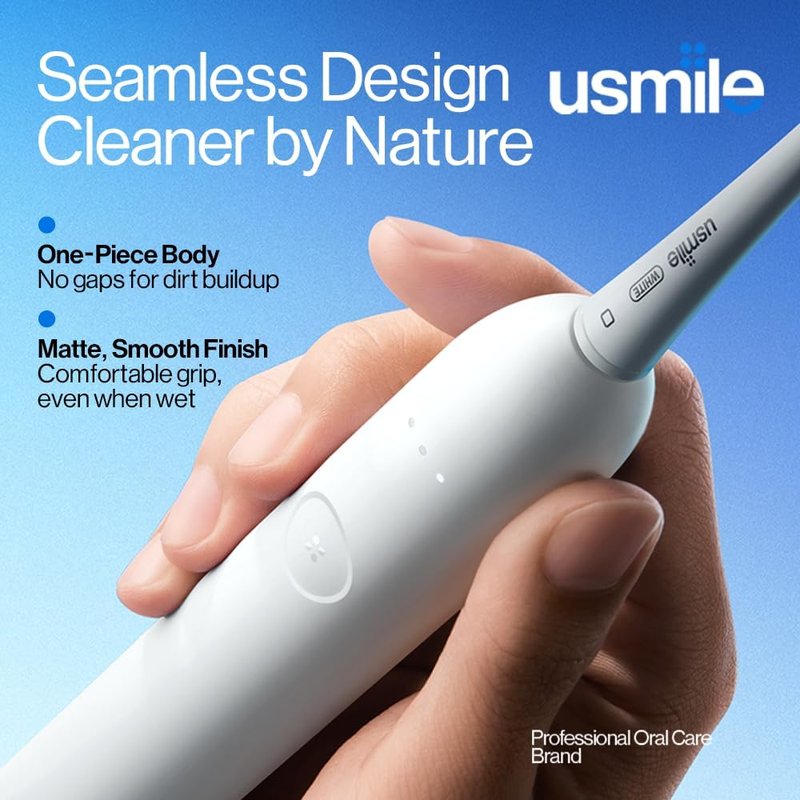 Usmile P10S Sonic Electric Toothbrush - 3 Cleaning Modes, 180-Day Battery Life, Sensitive Teeth Care, 2 Brush Heads (White)