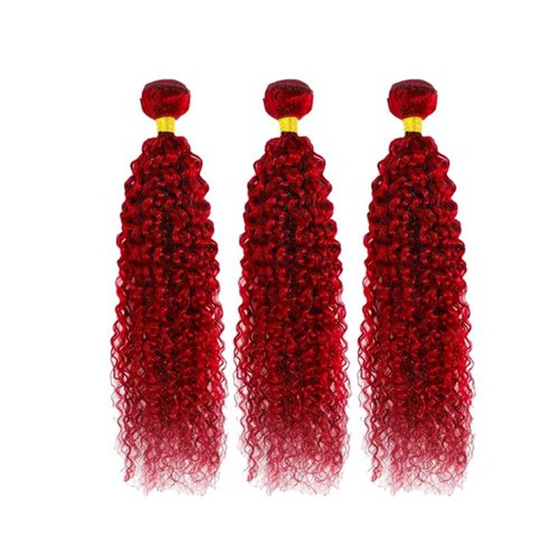 Red Bundles Water Wave Bundles Human Hair 12 14 16 Inch Unprocessed Brazilian Virgin Hair Weave 3 Bundles Red Water Wave Human Hair Extensions 50 Grams Per Bundle